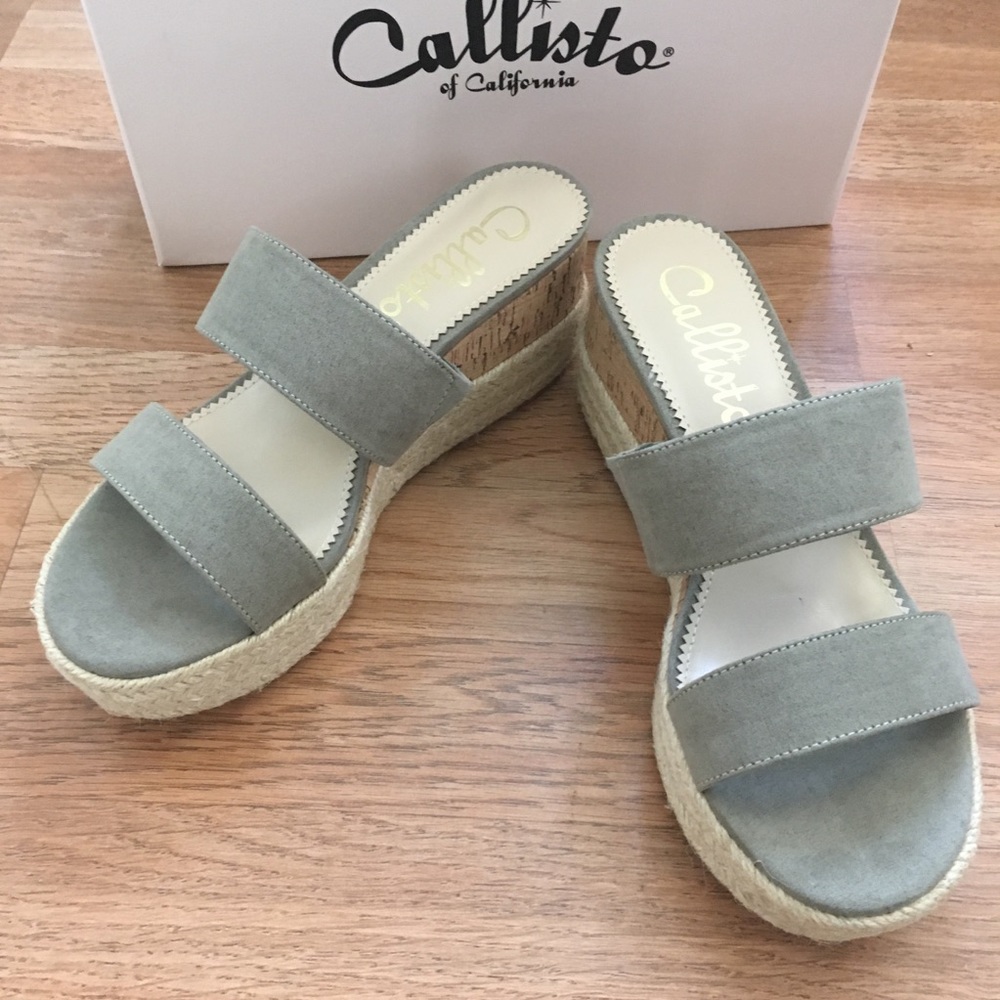 NEW CALLISTO FOUNDATION ESPADRILLE WEDGE SANDAL